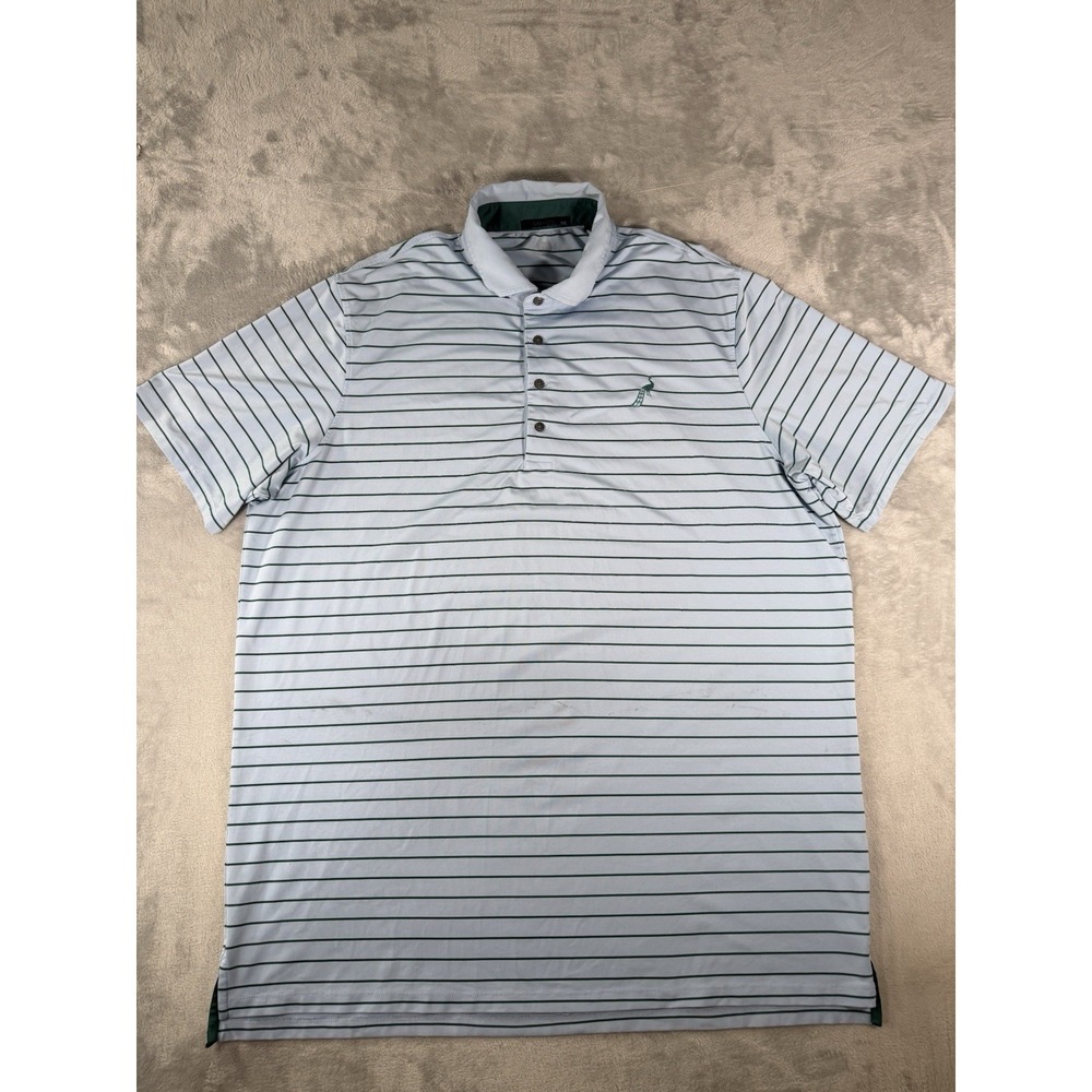 Greyson Shirt Mens‎ 2XL Blue Green Striped Golf Polo Performance